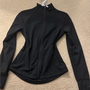 Women's Black Fitted Zip-Up Sweatshirt